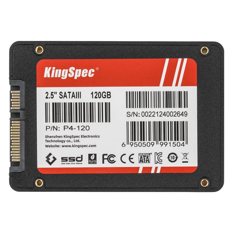 SSD накопитель SATA 120 Гб KingSpec P4-120 чёрный